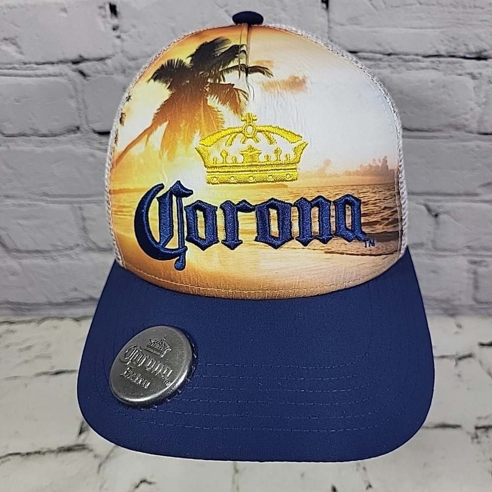 Corona Extra Hat With Bottle Opener Island Paradise Snapback Trucker Cap